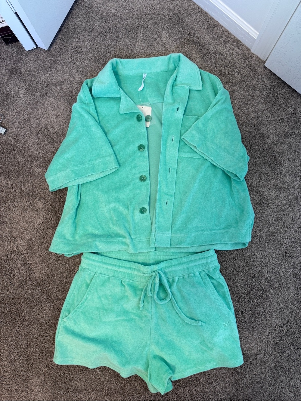 Fabletics Green Terry Two-Piece Set - Picture 2 of 6